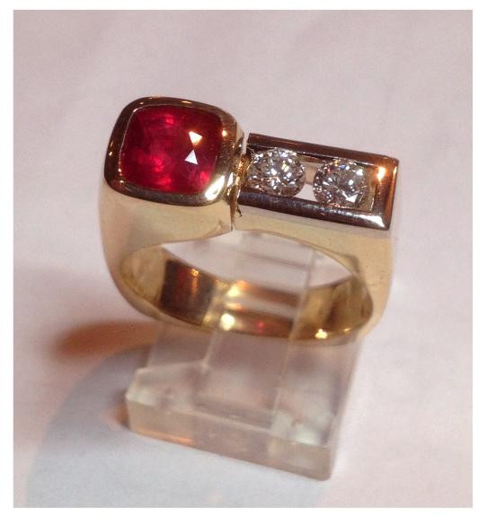 Man's Ruby and Diamond ring