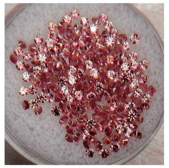 Ceylon NATURAL heat treated VS-VVS clean intense top pinkish orange padparadscha round diamond cut parcel of melee Sapphire