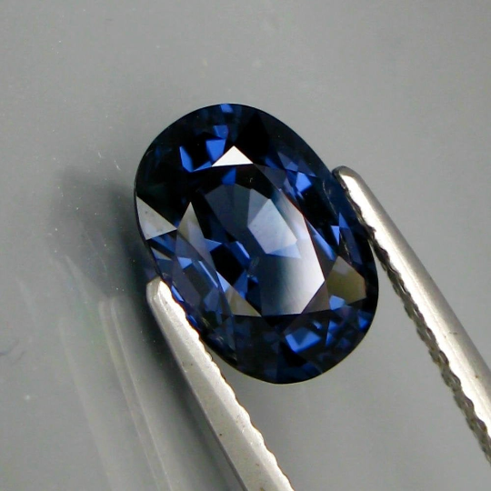 Ceylon NATURAL UNTREATED VS eye clean intense cobalt blue precision oval cut Spinel from Sri Lanka 2.15ct.