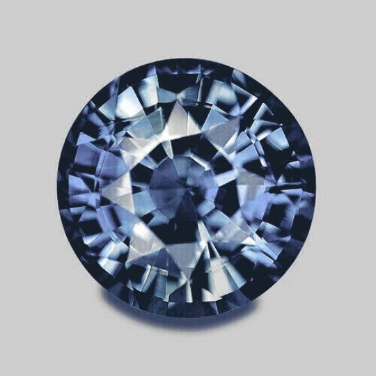 Ceylon NATURAL UNTREATED VS eye clean medium blue precision round cut Sapphire from Sri Lanka 1.85ct.