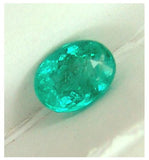 Colombian "rare" untreated VS intense medium green precision oval cut Emerald 1.05 ct.