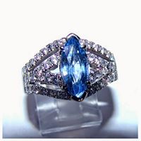 Blue Sapphire and Diamond Ring