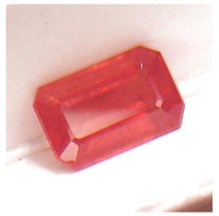 Ceylon "natural heat treated" VS eye clean intense top pinkish orange padparadscha precision emerald cut Sapphire from Sri Lanka 2.56ct.