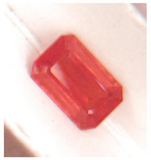 Ceylon "natural heat treated" VS eye clean intense top pinkish orange padparadscha precision emerald cut Sapphire from Sri Lanka 2.56ct.