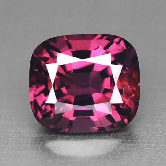 Ceylon NATURAL UNTREATED VS eye clean raspberry red precision cushion cut Spinel from Sri Lanka 3.57ct.