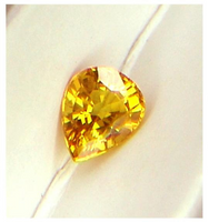 Rare Ceylon natural untreated VS eye clean top yellow precision pear cut sapphire from Sri Lanka 1.13ct.