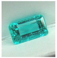 Colombian Chivor Mine untreated VS eye clean clarity medium blue green precision emerald cut Emerald 1.15 ct.