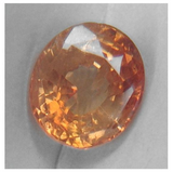 Ceylon NATURAL unheated untreated VS eye clean pinkish-orange Padparadscha precision oval cut sapphire from Sri Lanka 3.35ct.