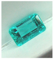 Colombian Chivor Mine untreated VS eye clean clarity medium blue green precision emerald cut Emerald 1.15 ct.