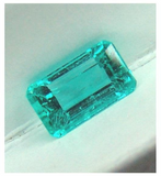 Colombian Chivor Mine untreated VS eye clean clarity medium blue green precision emerald cut Emerald 1.15 ct.