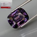 RARE Large Ceylon NATURAL UNTREATED VVS clean top titanium purple precision cushion cut Spinel from Sri Lanka 8.00ct.