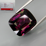 RARE large Ceylon NATURAL UNTREATED VVS clean top purplish red precision cushion cut Spinel from Sri Lanka 8.80ct.