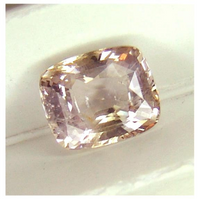 RARE Ceylon natural untreated VS eye clean pink-yellow color change precision cushion cut sapphire from Sri Lanka 4.45ct.