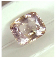 RARE Ceylon natural untreated VS eye clean pink-yellow color change precision cushion cut sapphire from Sri Lanka 4.45ct.