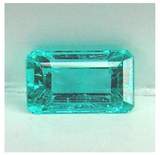 Colombian Chivor Mine untreated VS eye clean clarity medium blue green precision emerald cut Emerald 1.15 ct.