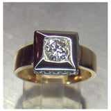 Ladies 14kt. custom made yellow & white gold diamond ring with 1.00tcw of round brilliant diamonds