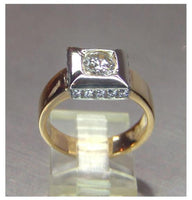 Ladies 14kt. custom made yellow & white gold diamond ring with 1.00tcw of round brilliant diamonds