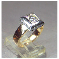 Ladies 14kt. custom made yellow & white gold diamond ring with 1.00tcw of round brilliant diamonds