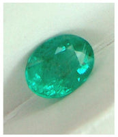 Colombian RARE untreated VS intense medium green precision oval cut Emerald 1.10 ct.