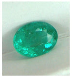 Colombian RARE untreated VS intense medium green precision oval cut Emerald 1.10 ct.