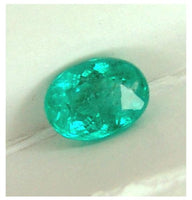 Colombian "rare" untreated VS intense medium green precision oval cut Emerald 1.05 ct.