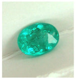 Colombian "rare" untreated VS intense medium green precision oval cut Emerald 1.05 ct.