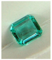 Colombian RARE UNTREATED VVS intense green precision emerald cut Emerald 1.04 ct.