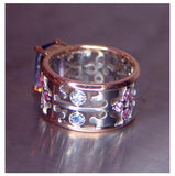 Ladies 18kt. custom made rose & white gold Tanzanite, Montana sapphire, and diamond ring